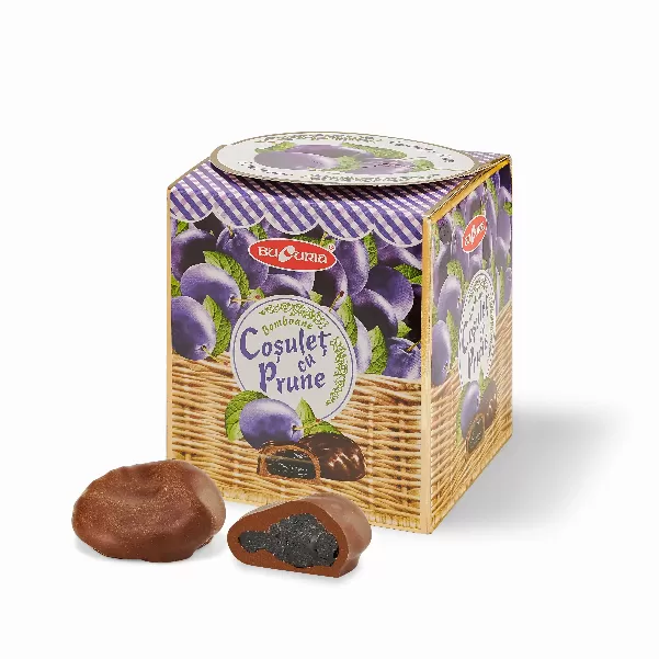 Конфеты глазированные шоколадной глазурью "Coșuleț cu prune"